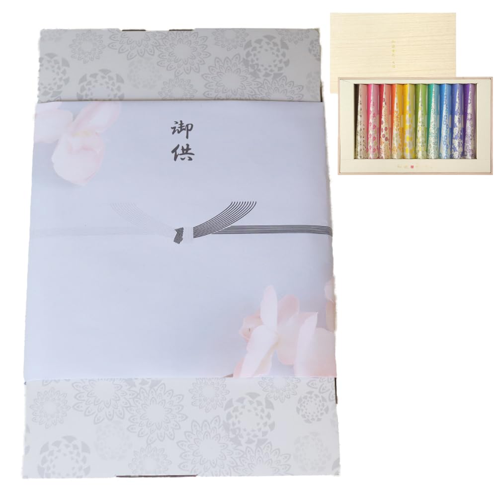 

Sakuya Wayuu Iroha Gift Set, 10-piece set of offerings in a paulownia wood box with original gift wrapping.