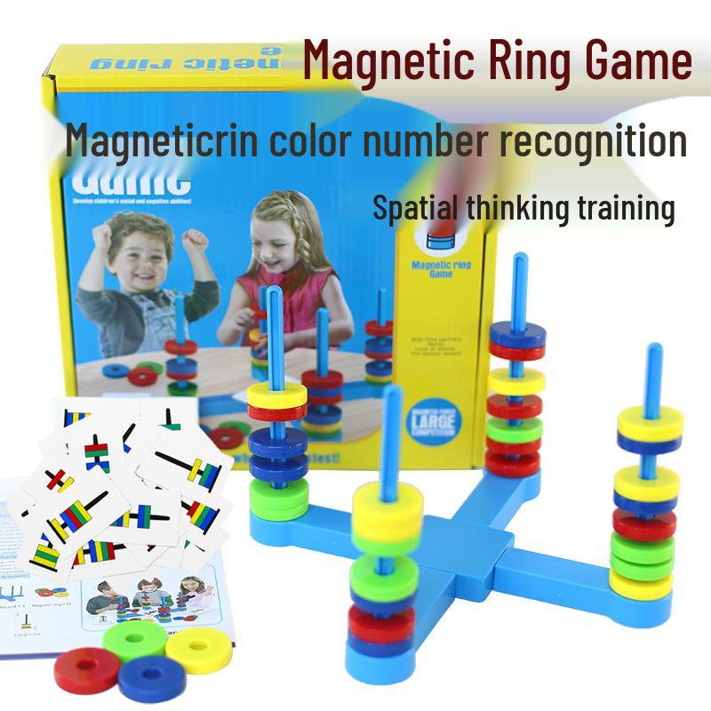 Renbo Colorful Magnetic Rings: Levitation & Thinking Game for Kids