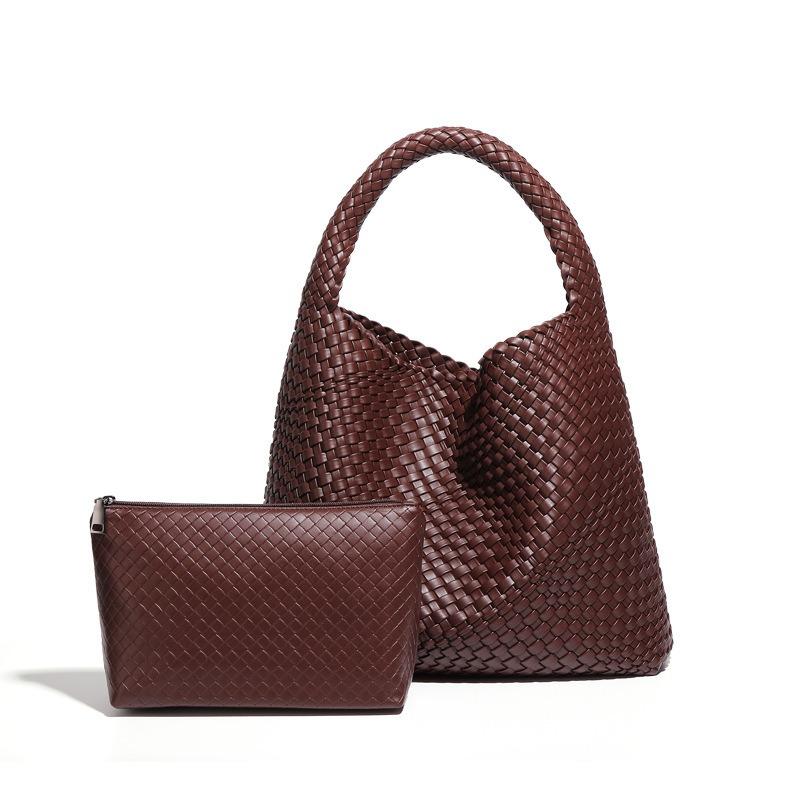 Pure Hand-woven Women's Bags, Large-capacity Shoulder Handbags, Fashionable and Versatile Underarm Bags, Exquisite and Simple