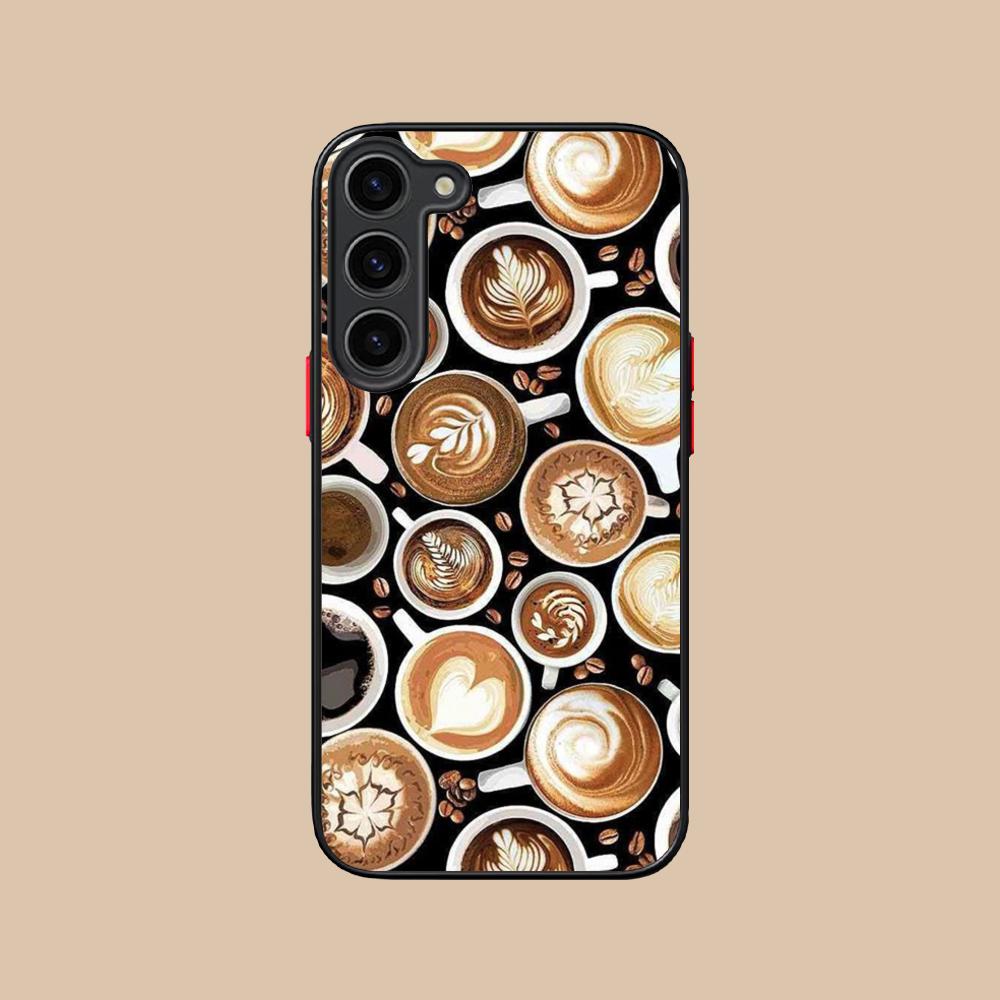 Coffee Beans Silicone Mobile Phone Case for Samsung Galaxy S26 S25 S24 S23 S22 S21 Plus FE Ultra Colorful Cover