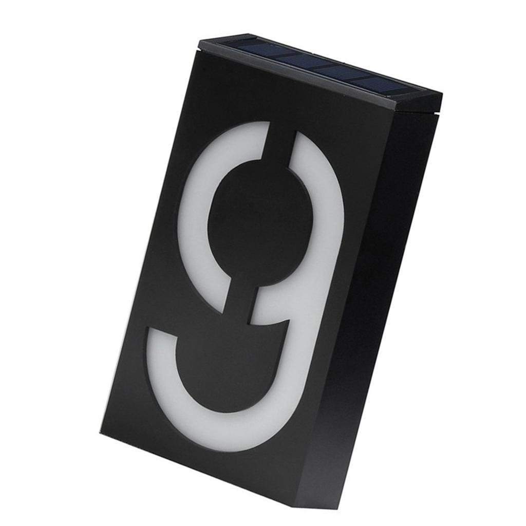 Solar House Number Solar Powered 1000mAh Rechargeable LED Illuminated Address Plaque