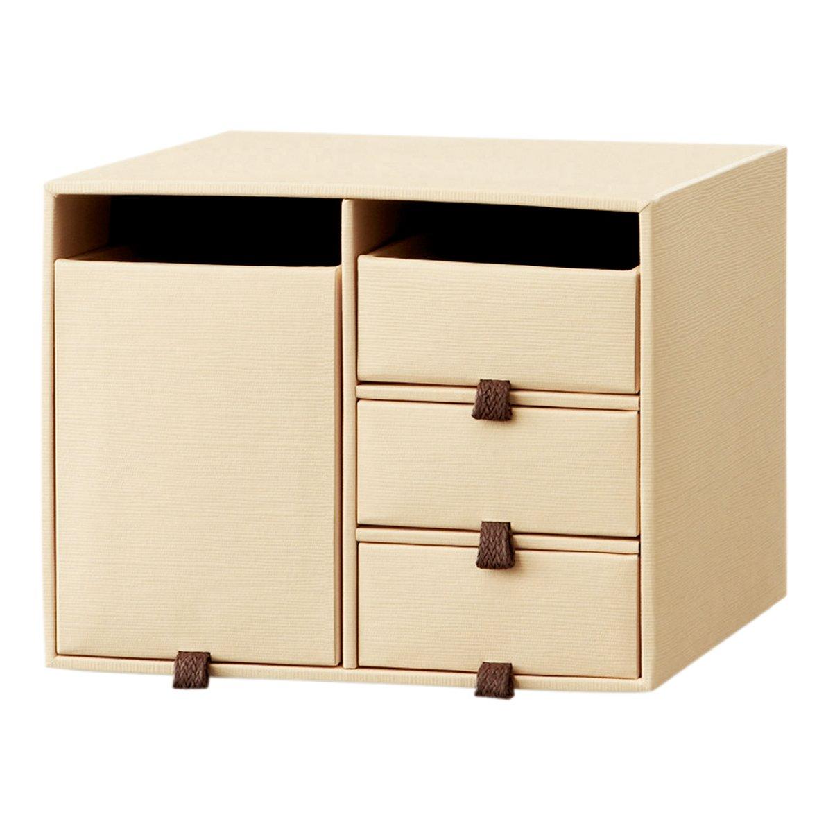 

Plus Tabletop Storage Box Living Post Petit Y4 with 3 Small Trays Postcard + Box, Cotton, 85-455