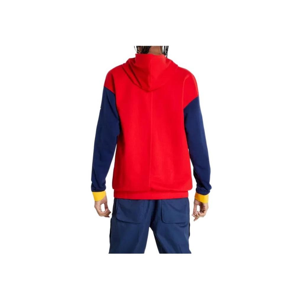 adidas Logo Print Patchwork Hoodie Unisex Tops Red HB0733