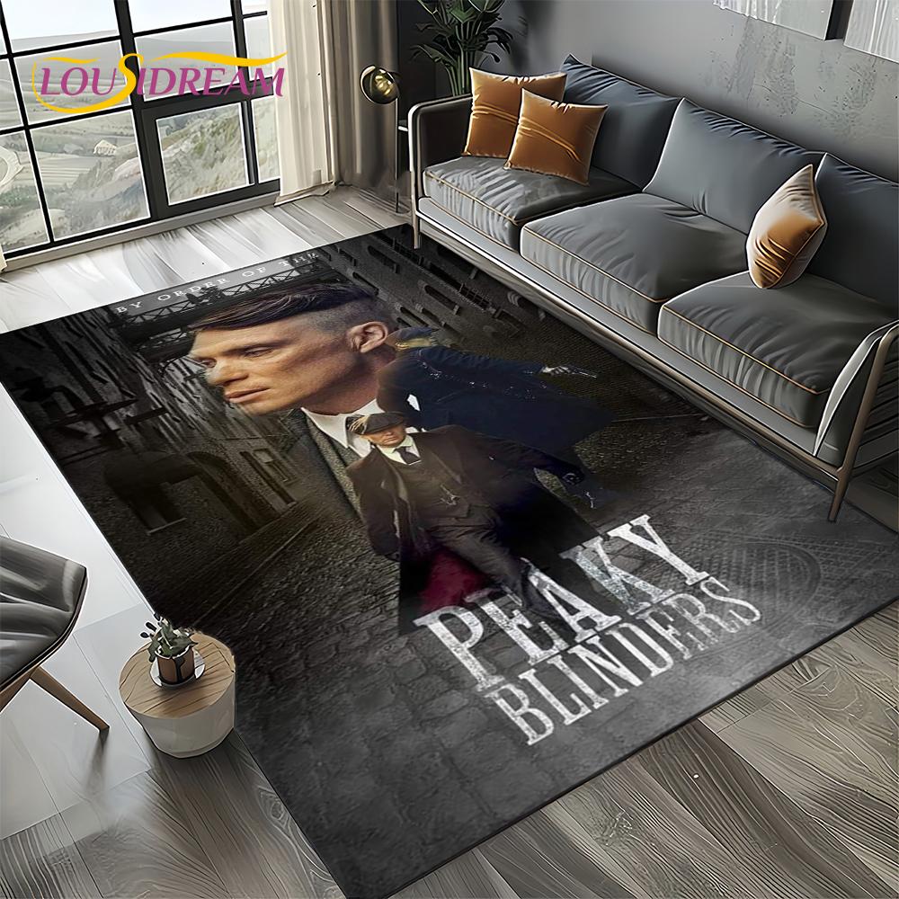 Nuovo Tappeto Tommy Shelby P-Peaky B-Blinders per Camera da Letto Soggiorno Casa Decorazione Divano, Decorazione Tappetino Gioco per Bambini Regalo