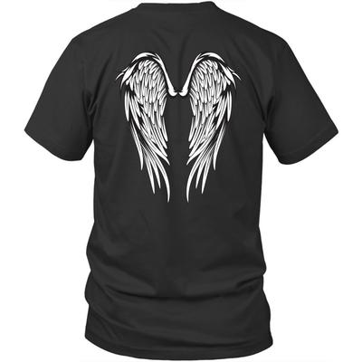 Auf Rückenflügeln auf der Rückseite gedruckt Engel Unisex Shirt Geschenk