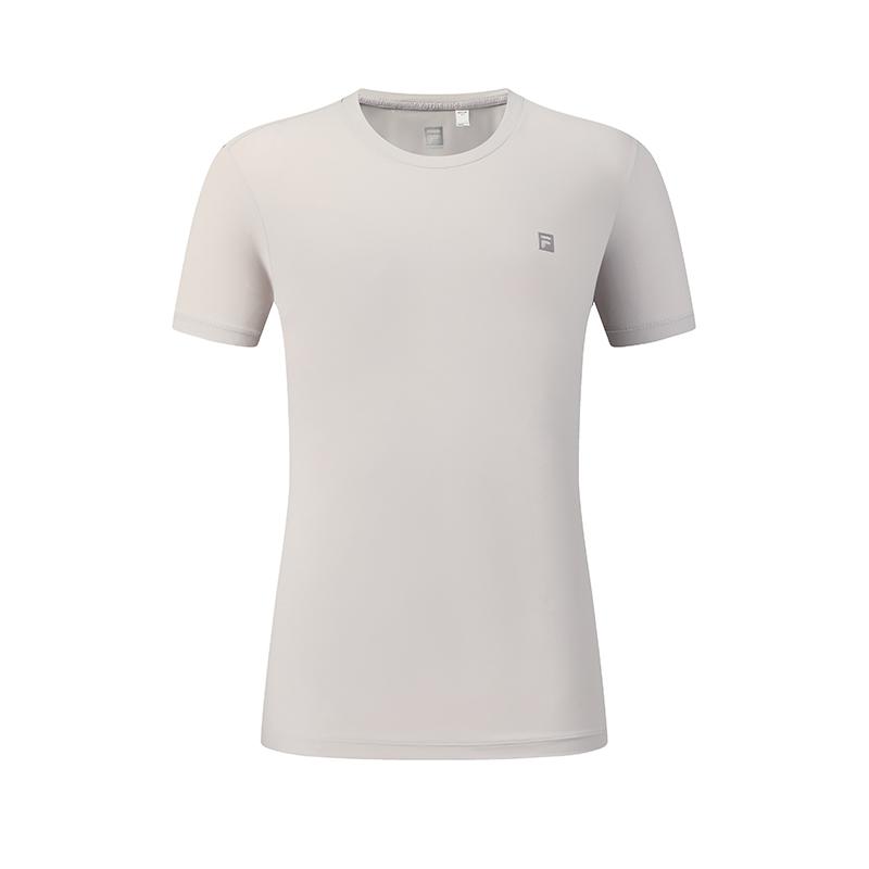 FILA Fitness Classic Minimalist Basic Solid Color Breathable Short Sleeve T-Shirt Women tops Cloud-Gray A51W621104FGY