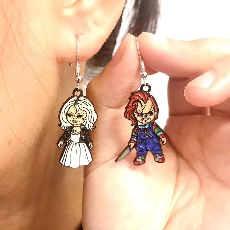 

Серьги-подвески в виде черепа, ужаса, дьявола, клоуна