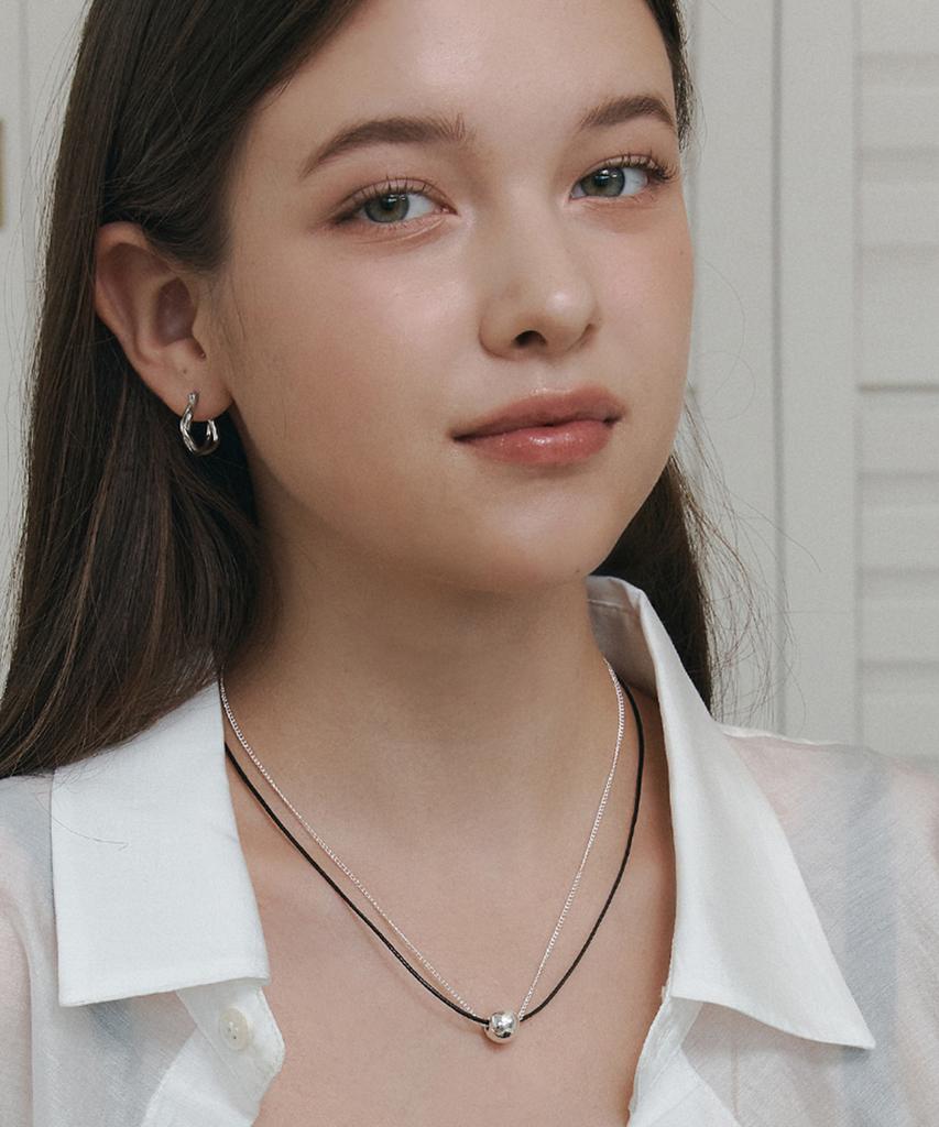 St.Scott London Two-Line Ball Necklace Stj-Nb1695Wg