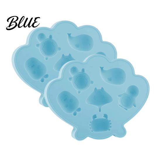 Baby Safe Ice Cube Mold Ocean Animal Silicone Tray Food-Grade Flexible for Seashell Turtle Whale Shapes Easy-Release Fun Maker Cocktails Home