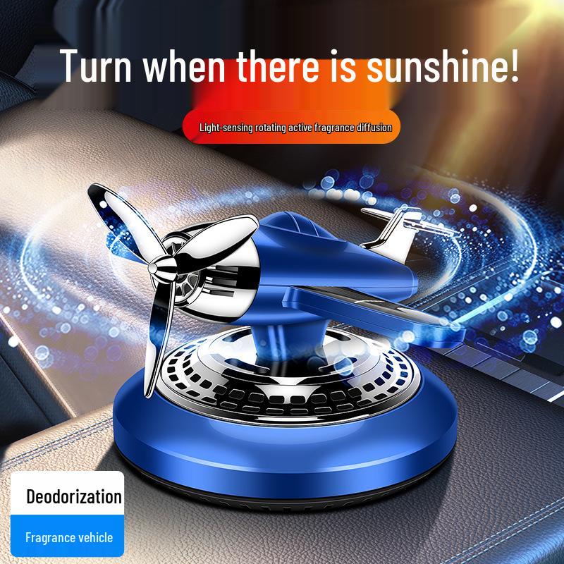 Solar Airplane Car Ornament: Aromatherapy Fighter and Perfume Decoration for Center Console
