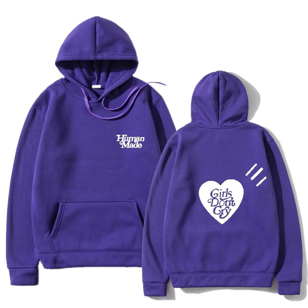 Girls Don’t Cry Human Unisex Hoodies Sweatshirts Autumn Winter Letter Printing Casual Japanese Streetwear Unisex Male Clothing