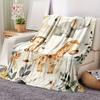 1pc Cozy Animal Zoo Flannel Blanket - Soft & Warm Giraffe, Elephant, Monkey Design with Watercolor Illustrations | Lightweight