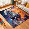 1PC Galloping Horse with Fiery Colors Print Carpet Rug for Living Room Bedroom Sofa Doormat Home Decor Non-slip Floor Mat