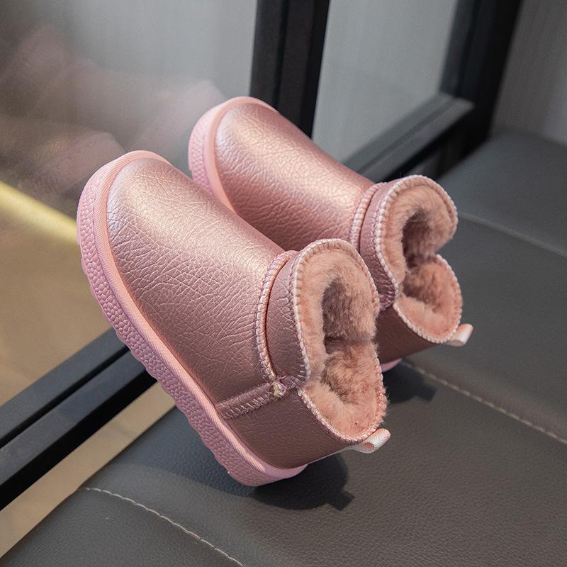 Baby cotton boots waterproof and non-slip children's snow boots piled and thickened boys' cotton shoes girls' warm manufacturers