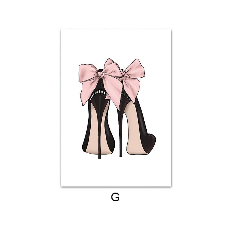 

Скандинавский художественный постер, розовая роскошная сумка на высоком каблуке, холст с принтом, настенная живопись, салон красоты, декор для комнаты для девочек, креативные фотографии без рамы 30x40cm No Frame