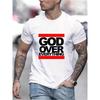 "God Over Everything" Graphic Print Men's Creative Top Casual Slightly Stretch Short Sleeve Crew Neck T-shirt Men's Tee  Outdoor