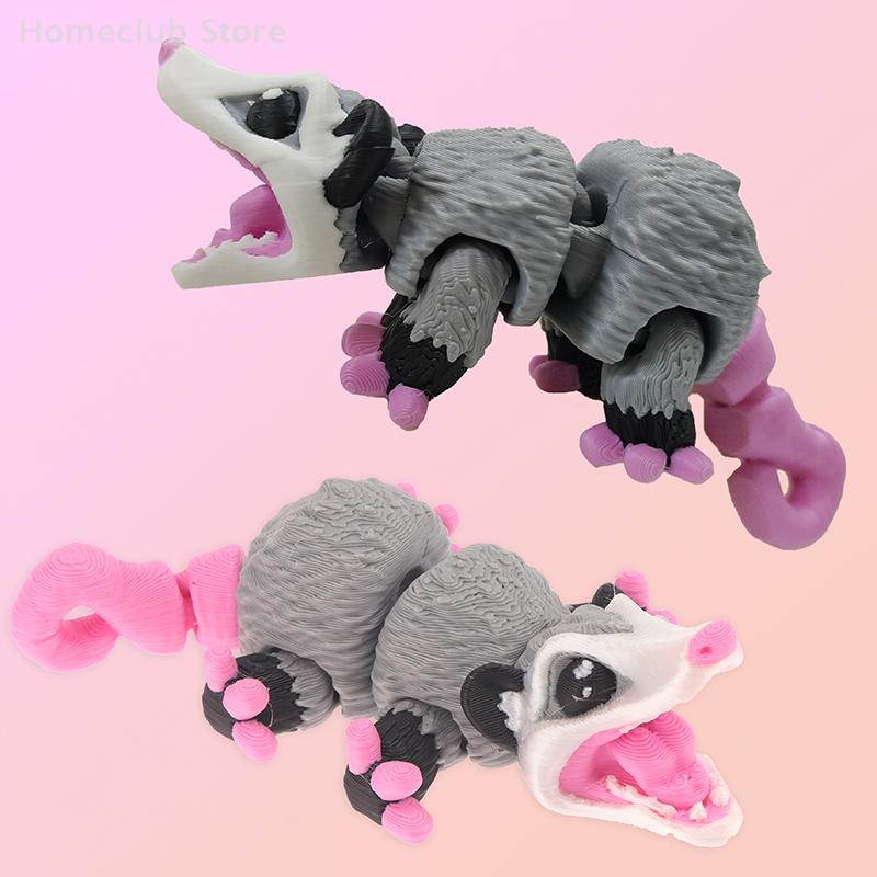 Opossum Kloubová 3D Tištěná Fidget Figurka Senzorický Společník na Stůl Pro Uvolnění Stresu & Soustředění Dárky