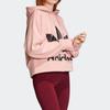 Adidas Originals Trefoil Large Logo Print Back Slit Short Casual Hoodie Women hoodies Vibrant-Pink ED2186