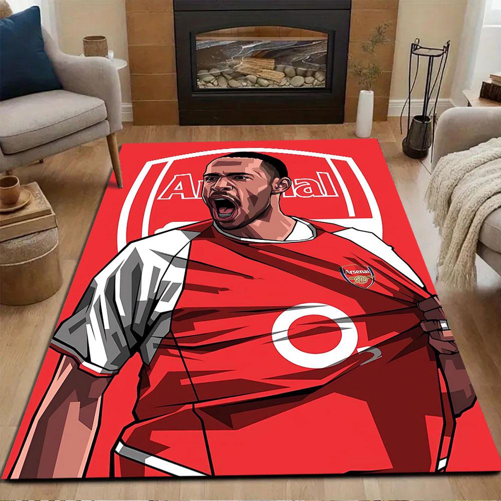 "Arsenal Icon Graphic Art" Patterned carpet, non slip mat suitable for living room and bedroom sofas