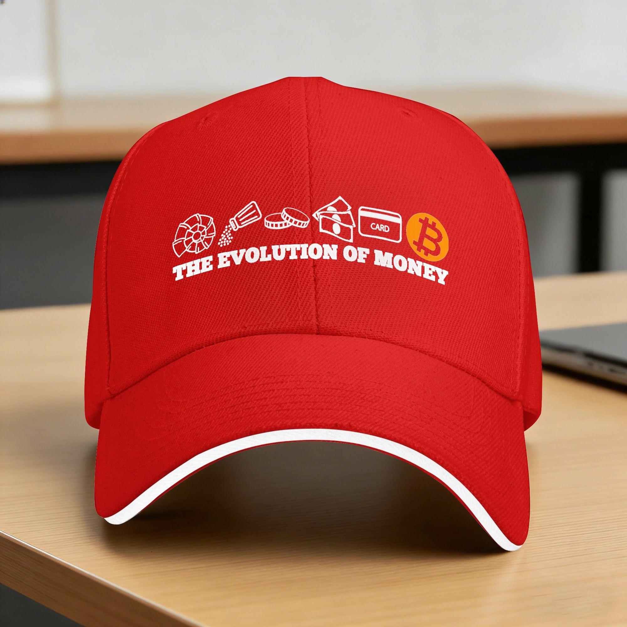 The Evolution of Money Bitcoin Baseball Cap yk Funny Unisex Adult Hip Hop Hats Sun Custom Logo Tennis Skate Baseball Caps One Size