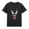 2026 Venom Marvel Peripherals Printed Childrens TShirt Roundneck Pure Cotton Family Clothing for Parents and Children