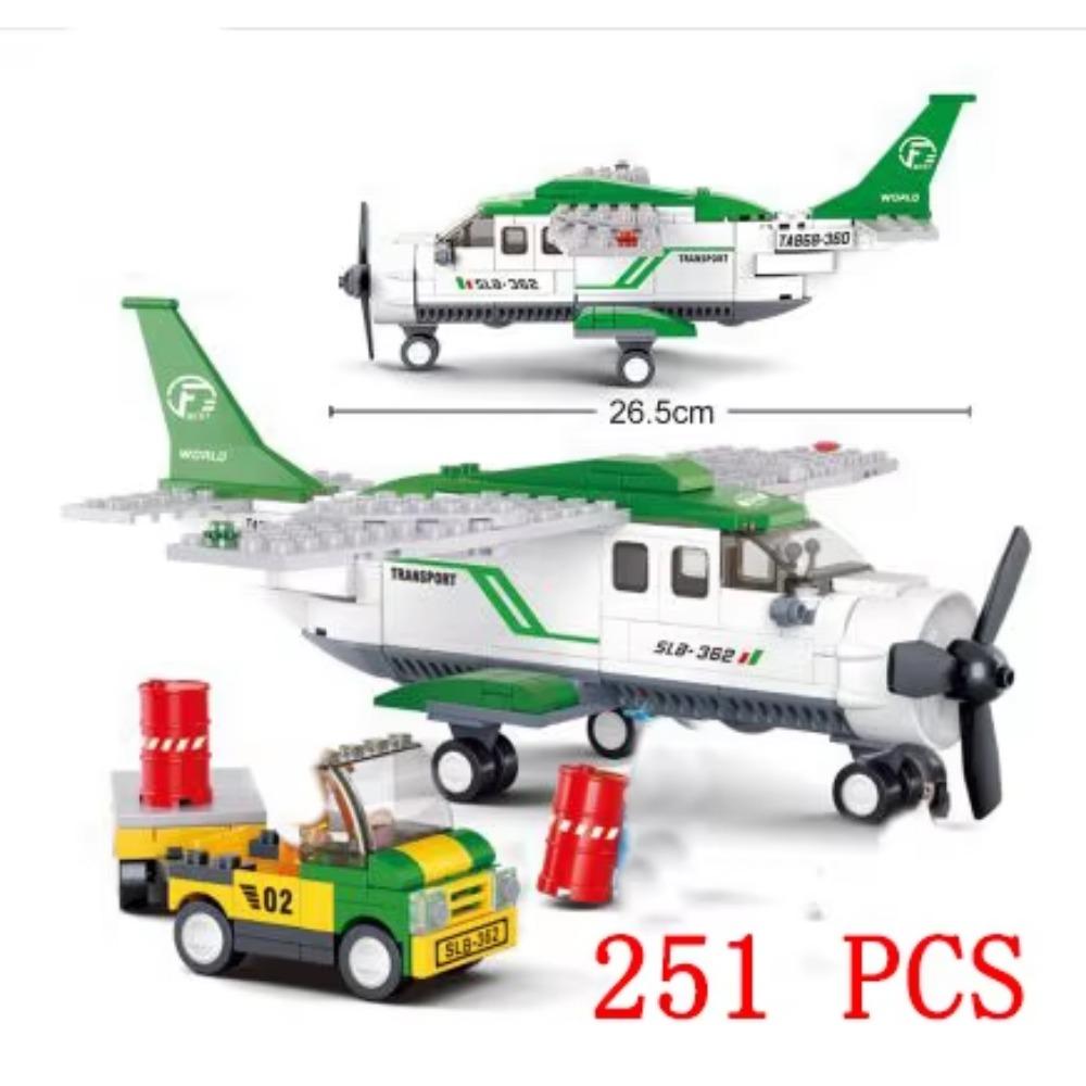 City Airplane International Passenger Plane Flight Model Building Blocks Airport Airlines Station Bricks Sets Kids Toy Technical