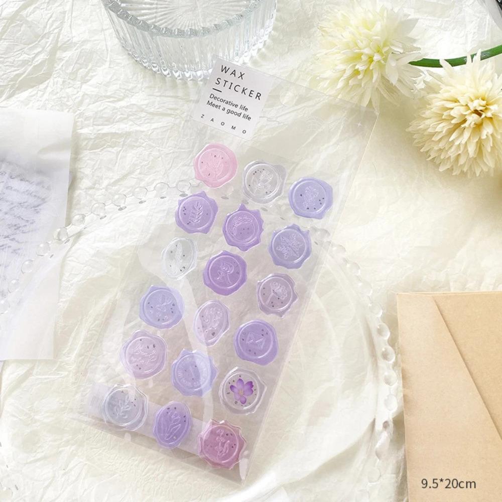 18 Stück Transparente vorgefertigte Wachsaufkleber, Selbstklebende Wachssiegelaufkleber Geburtstag Brautparty Party Geschenke Basteln Scrapbook Geschenk