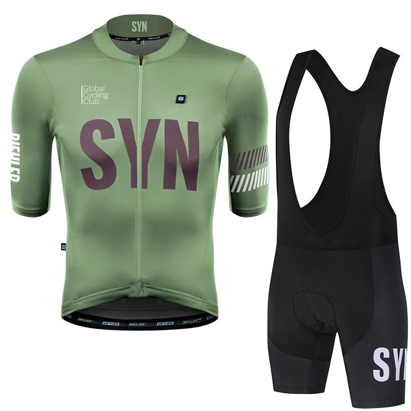 Road Bike Cycling Suit Summer Cycling Jersey Sponge Cushion Cycling Bib Polyester Fiber Bicycle Top 2026 Summer Breathable Cycling Suit