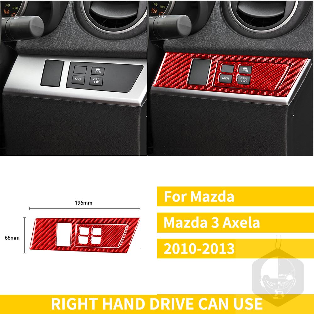 Red Carbon Fiber Whole Interior Stickers For Mazda 3 Axela 2010-2013 Car Accessories Dash Trim Gear Shift Console Cover Molding SW8