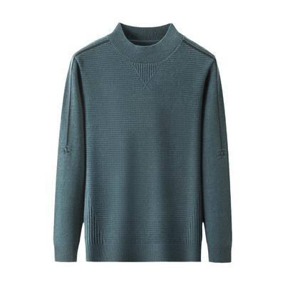 Neuer halber Rollkragenpullover für Herren im Herbst und Winter, lässiger Strickpullover mit umgekehrtem Dreieck