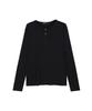 MICHIKO LONDON SPORTS Soft Jersey Henley Neck Long Sleeve