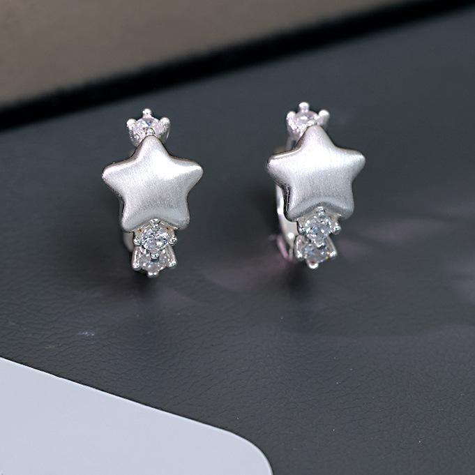 

Light Luxury Brushed Star Earrings Female Niche High-level Sense of Temperament Earrings Fashion Minimalist Personality Match Earrings Casual Daily
