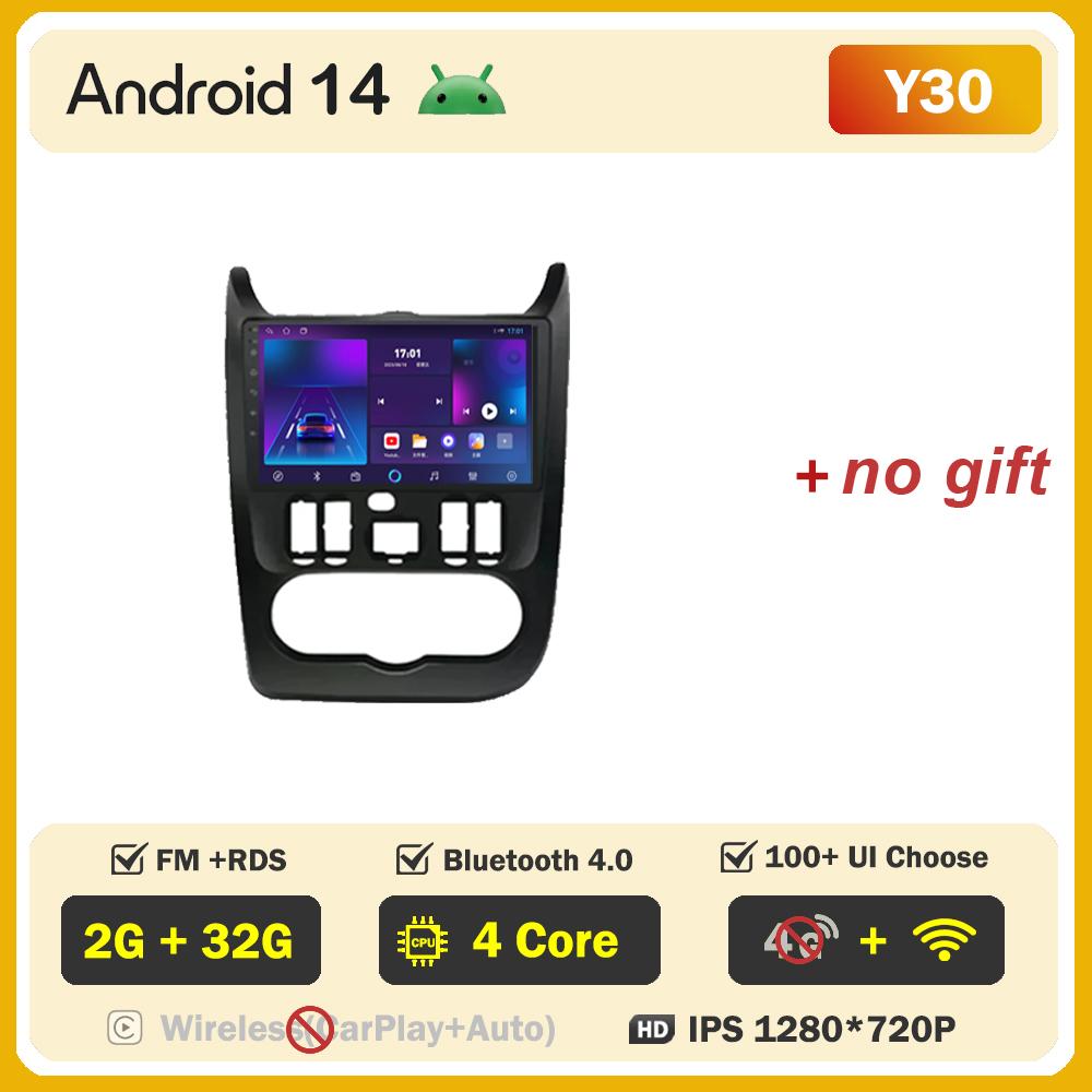 For Renault Logan 1 Sandero 2009-2015 Largus Dacia Duster Car Multimedia Video Player Touch Screen Android 14 Autoradio 5G Wifi