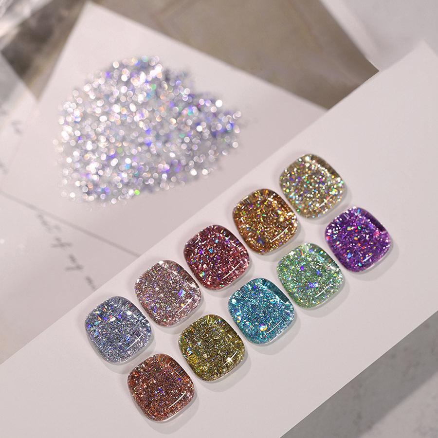 5D Diamond Glitter Gel Polish - Ultra Sparkling Chunky Glitter & Crushed Gem Nail Art Gel for Salon & DIY Home Manicure