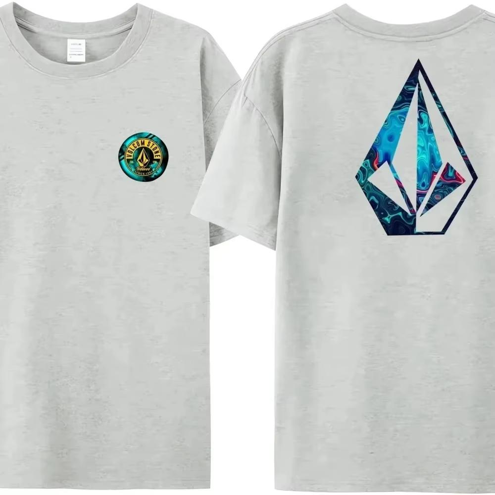 Hot Selling Volcom Obsidian Summer T-Shirt for Men in 2025, Comfortable and Fashionable Short Sleeved High-Quality pro choice