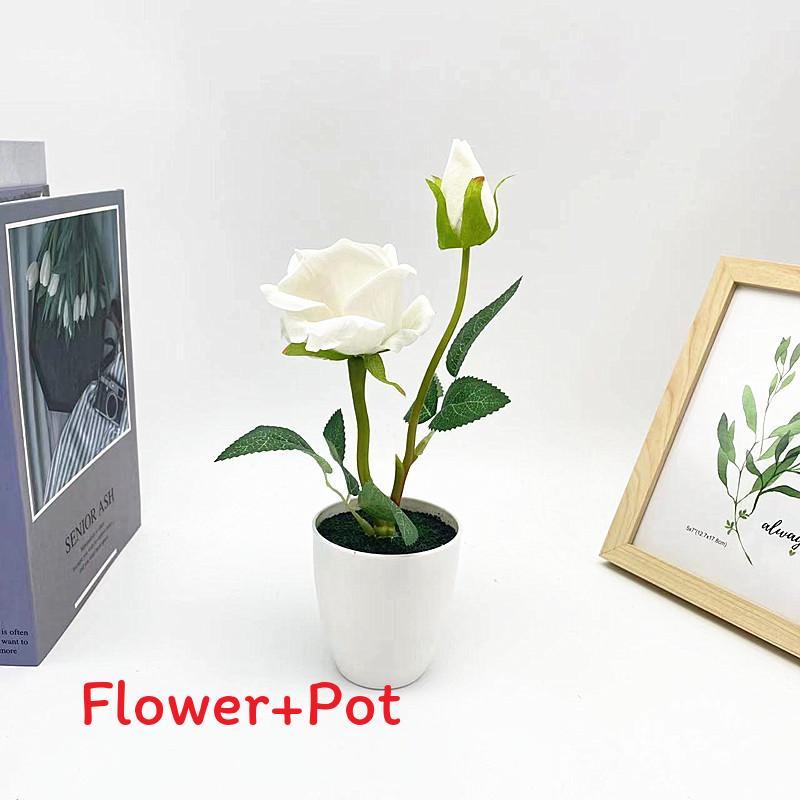 

Black Artificial Rose Sand Bonsai Wedding Home Decor Photography Party Prop White