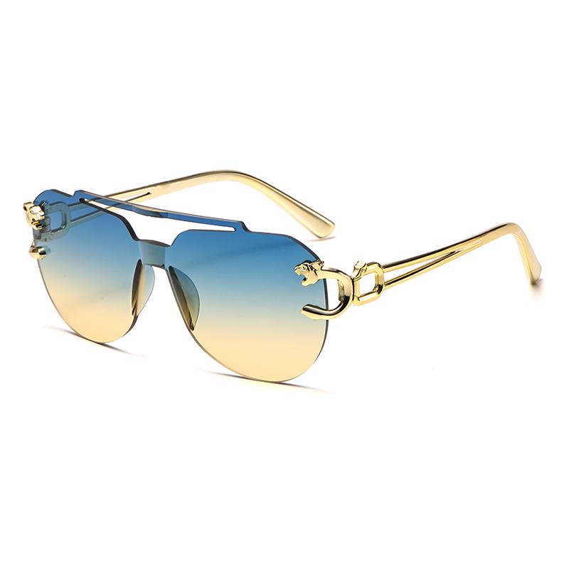 Vintage Rimless Men Sunglasses Trendy Pilot Gradient Outdoor Purple Shades Fashion Brand Women Sun Glasses For Driving