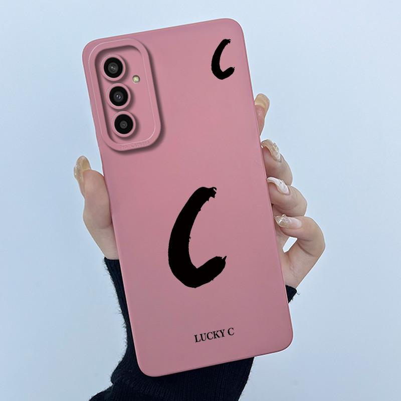 For Samsung Galaxy M13 4G M23 F23 Buddy 2 5G Cover Case Initial Letter Silicone Soft Phone Bumper for Samsung SM-M135F Casing