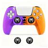 Anti-Slip Silicone Case Protective Shell for PS5 Game Controller with 2pcs Thumbstick Grip Cap Rubber Cover
