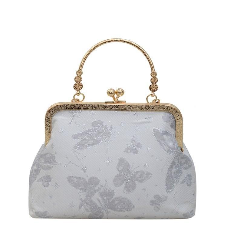 Elegant Chinese Style Floral Embroidered Qipao Shoulder Bag With Lace Design