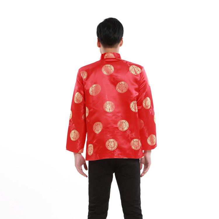 Chinese Style Tang Suit for Couples - Men's & Women's Spring/Autumn Long Sleeve Celebration Coat for Middle-Aged & Elderly