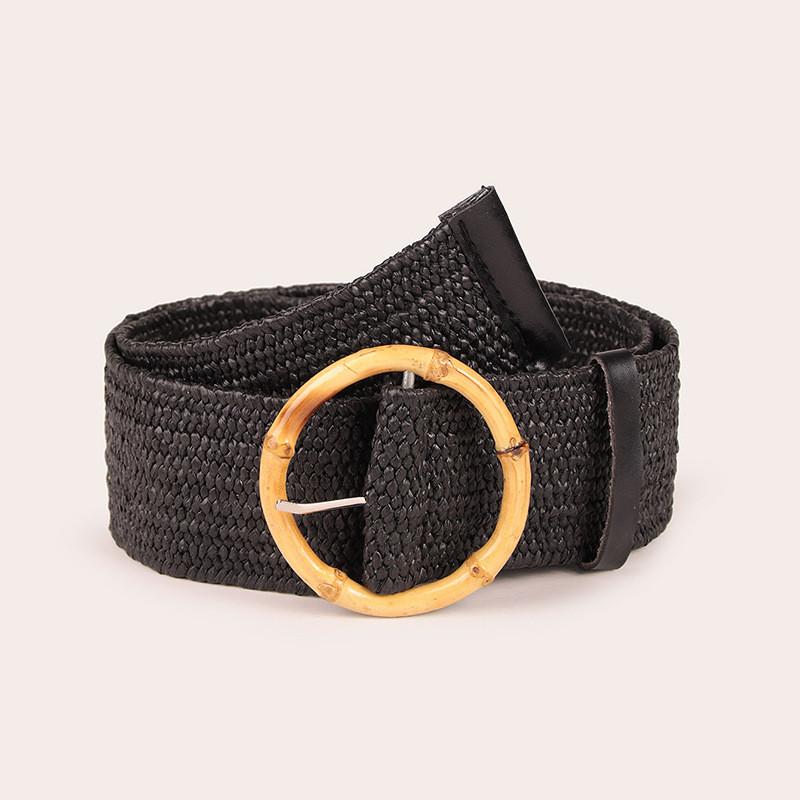 Bohemian Woven Nylon Belt With Plastic Buckle For Women Casual Fashion