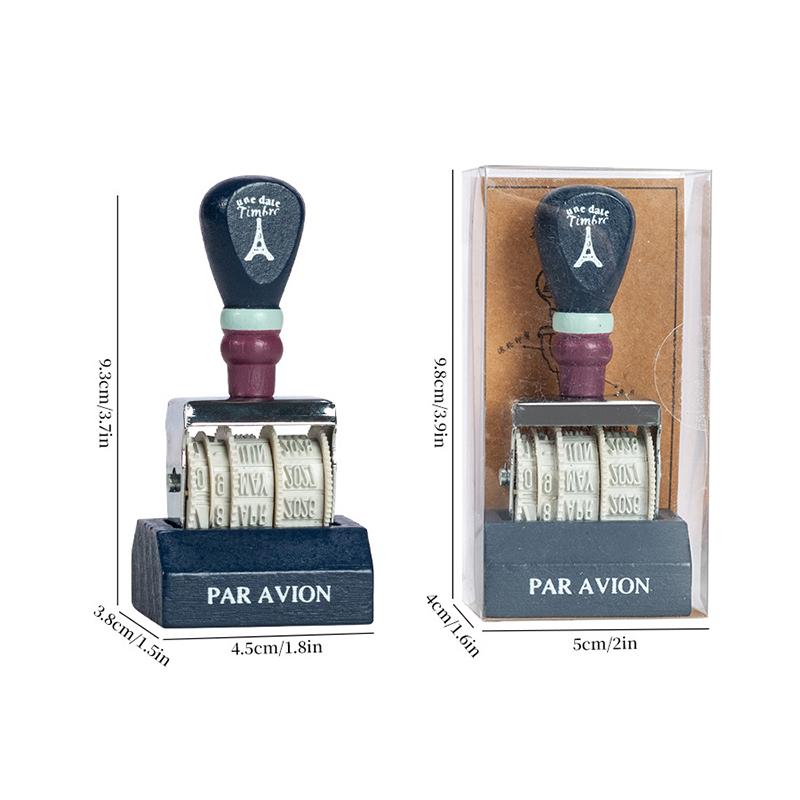 

Винтажный датер «Сделай сам» для учета, регулируемый штамп-ролик с годом, месяцем и днем, трансграничный штамп года 4.5*3.8*9.3cm