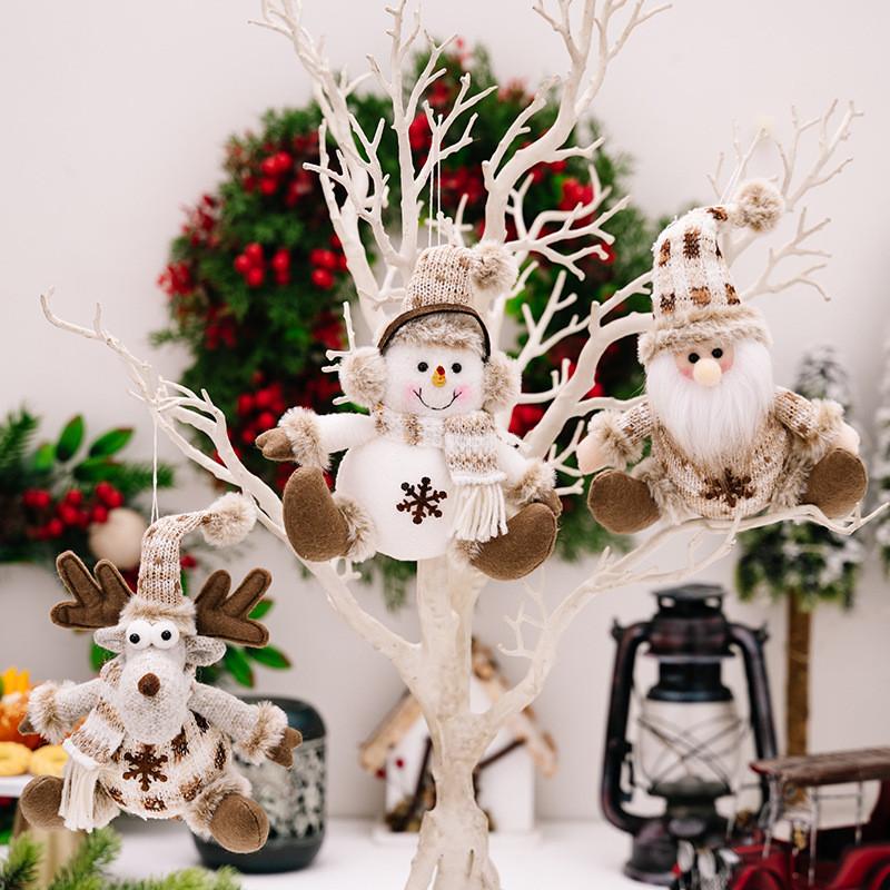 Style Unique European Knitted Christmas Decorations Including Snowman Reindeer And Elderly Figurines Ideal For Gifting Holiday