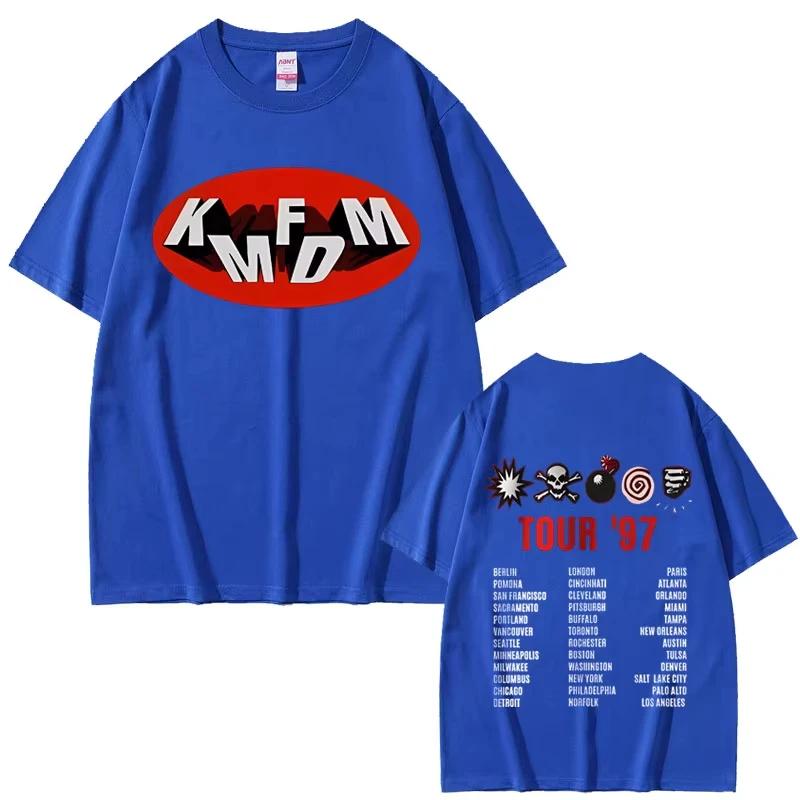 Rock Band Kmfdm Tour 97 Graphic Print  T-shirt Summer Men Women Vintage Gothic Punk Streetwear Male Casual Pure Cotton  T Shirts