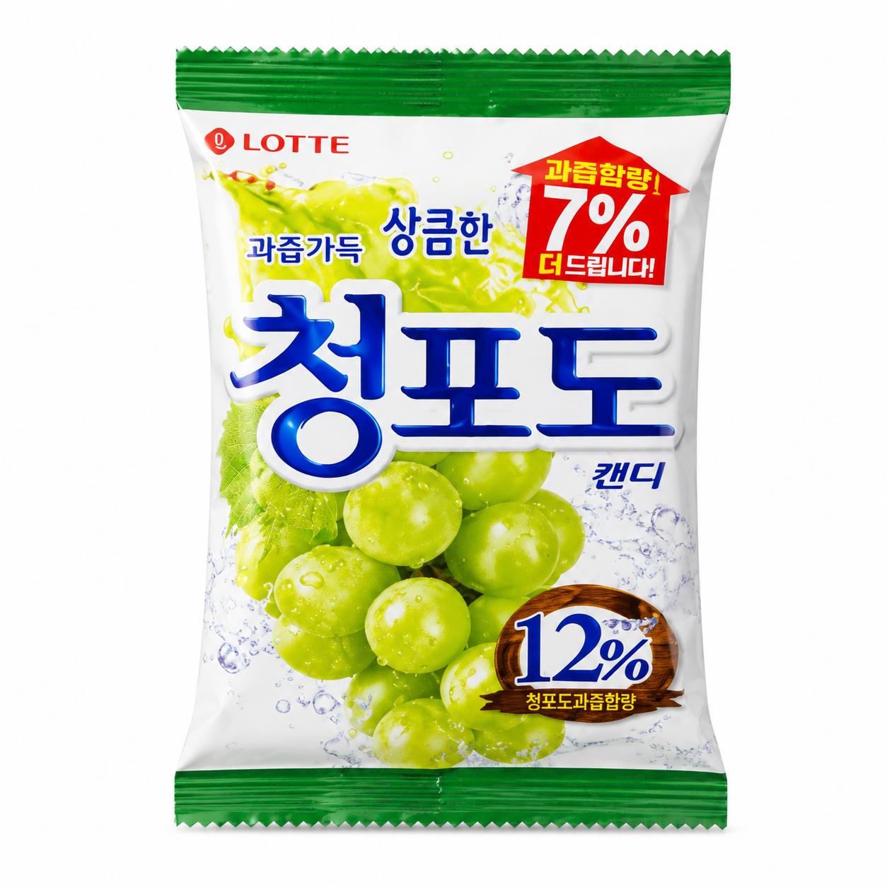 Леденцы Lotte со вкусом зеленого винограда 153 г | Насыщенный вкус зеленого винограда, Сладкий вкус, Удобный перекус 153g