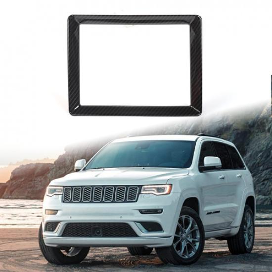 Center Console Navigation GPS Trim Cover For Jeep Grand Cherokee 14+Carbon Fiber