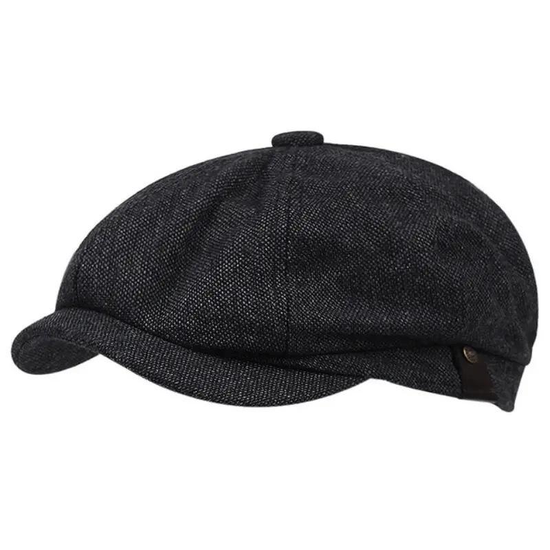 Men Casual Peaky Blinders Hat Spring Autumn Retro Beret Hats Wild Casual Hats Unisex Wild Octagonal Cap Girl Newsboy English Hat