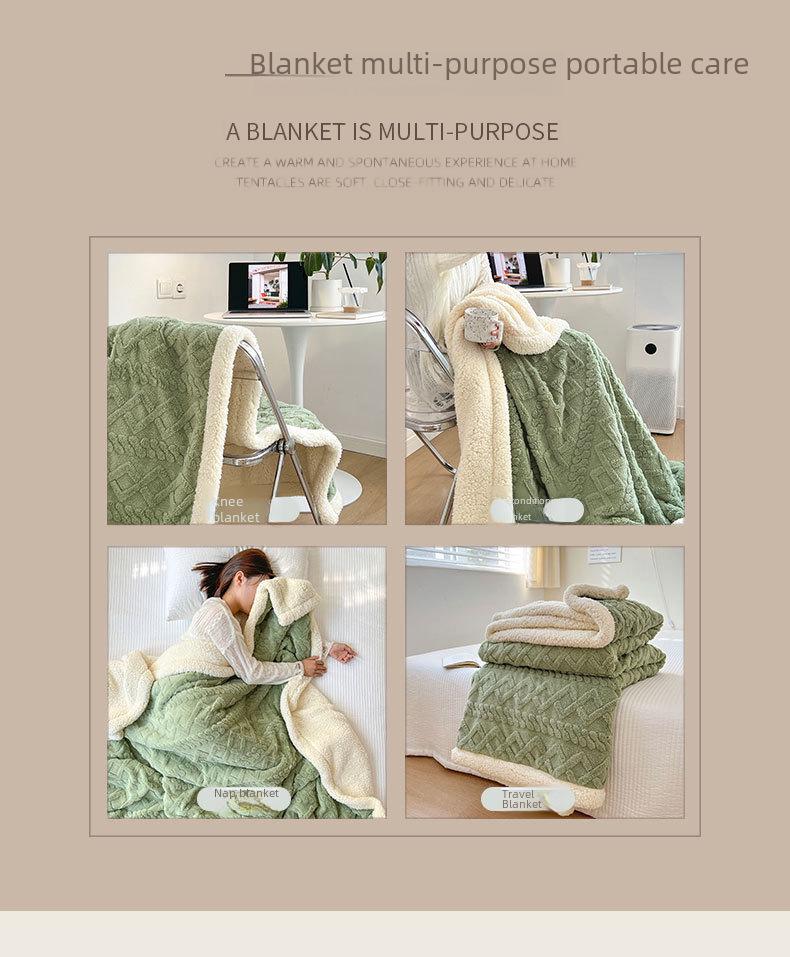 Koc z polaru koralowego - Miękki szal na sofę i do biura