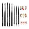 Gel Nail Brush Nail Brush Set of 8 with Dot Pen Nail Art Brush Nail Brush Extra Fine Liner Wrench Flat Brush Gel Brush Liner Brush Nail Pen Nail Art